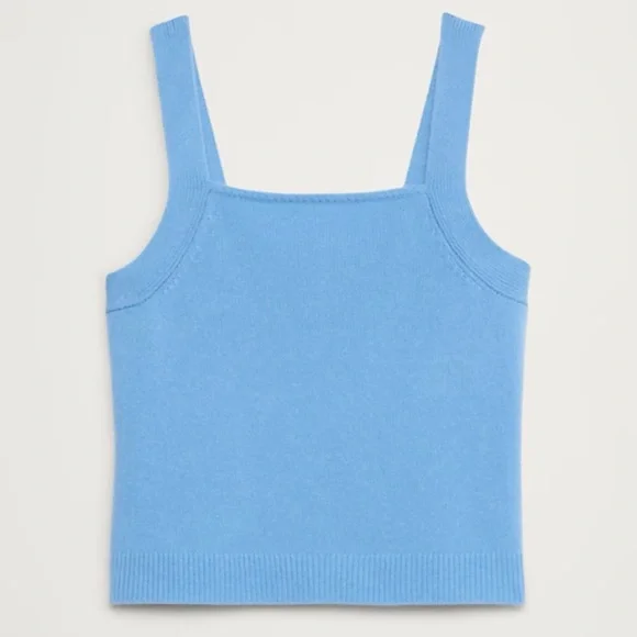 NWT Banana Republic Ivory Cashmere Square Neck Sweater Tank - Picture 2 of 7